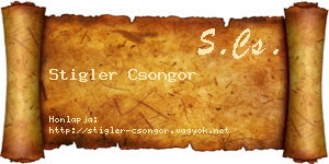 Stigler Csongor névjegykártya